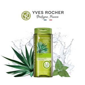 شامپو مو فاقد سولفات ایو روشه Yves Rocher مدل Purity (سبز) حجم 300 میلی لیتر