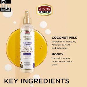 اسپری احیا کننده مو و آبرسان آفریکن پراید اAfrican Pride مدل Coconut Milk And Honey حجم 237 میلی لیتر